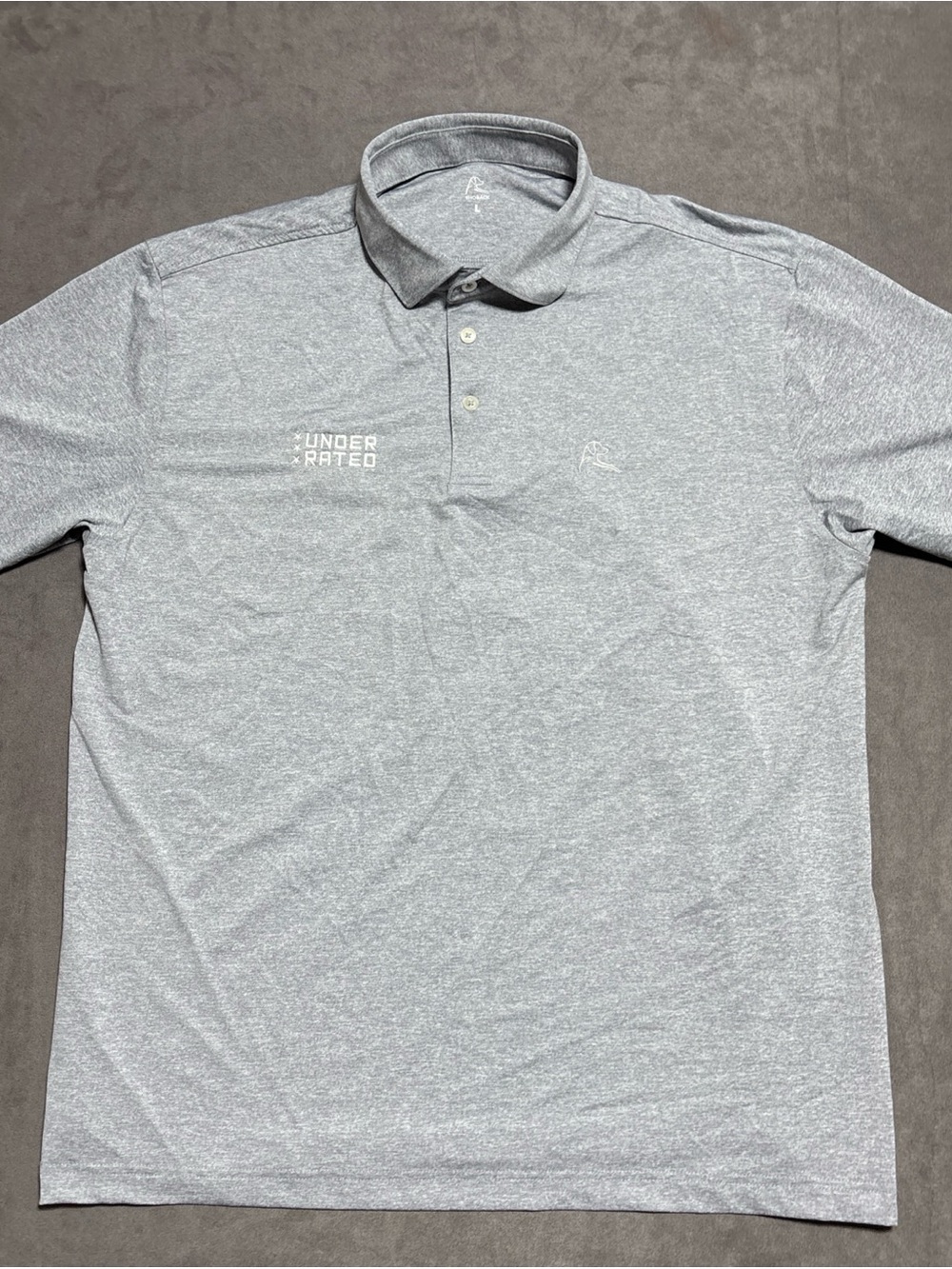 Rhoback Polo Shirt Men’s Large Gray Steph Curry Underrated Golf Tour